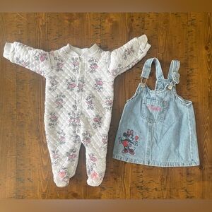 DISNEY Minnie Bundle 3-6 Month Girls outfits. VTG.